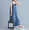 Baggy denim overall dress for women