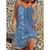 Beach Boho Sleeveless Summer Dresses for Women Blue