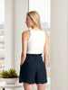 Women’s High Waisted Scallop Shorts with Belt