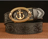 Men Cowhide Anchor Buckle Leather Belt