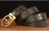 Men Cowhide Anchor Buckle Leather Belt