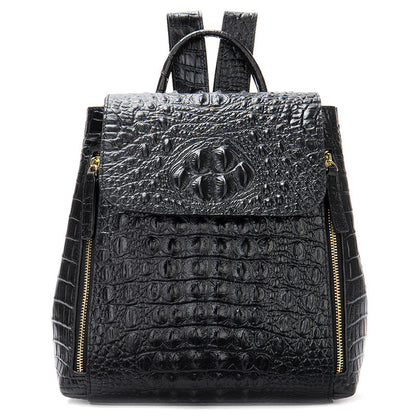 Women’s Designer Genuine Leather Crocodile Pattern Backpack