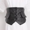 Women's faux leather corset belt with button fastening