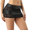 High-rise faux leather lace mini skirt women