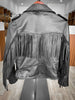 Black Fringe Jacket Women Leather Moto Biker Style