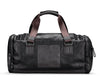 Black Leather Duffle Bag Travel Luggage