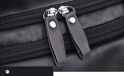 Black Leather Duffle Bag Travel Luggage