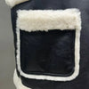 Leather Black Aviator Vest With Cream Shearling Trim