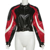 Women’s Cropped Faux Leather Moto Jacket