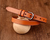 Women genuine cowhide thin leather waist belt 1 105 cm
