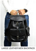 large leather backpack black full grain travel