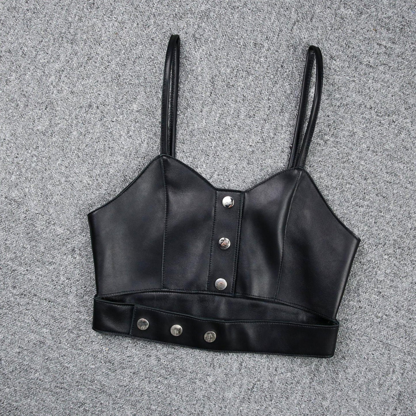 Women’s Genuine Leather Cropped Camisole Top 2