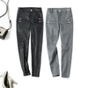 Women's Skinny Sheepskin Leather Pants with Zippers