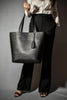 Leather Tote Bag for Work Tall Black Oversized Purse