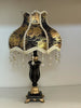 European fabric bedside table lamp black gold
