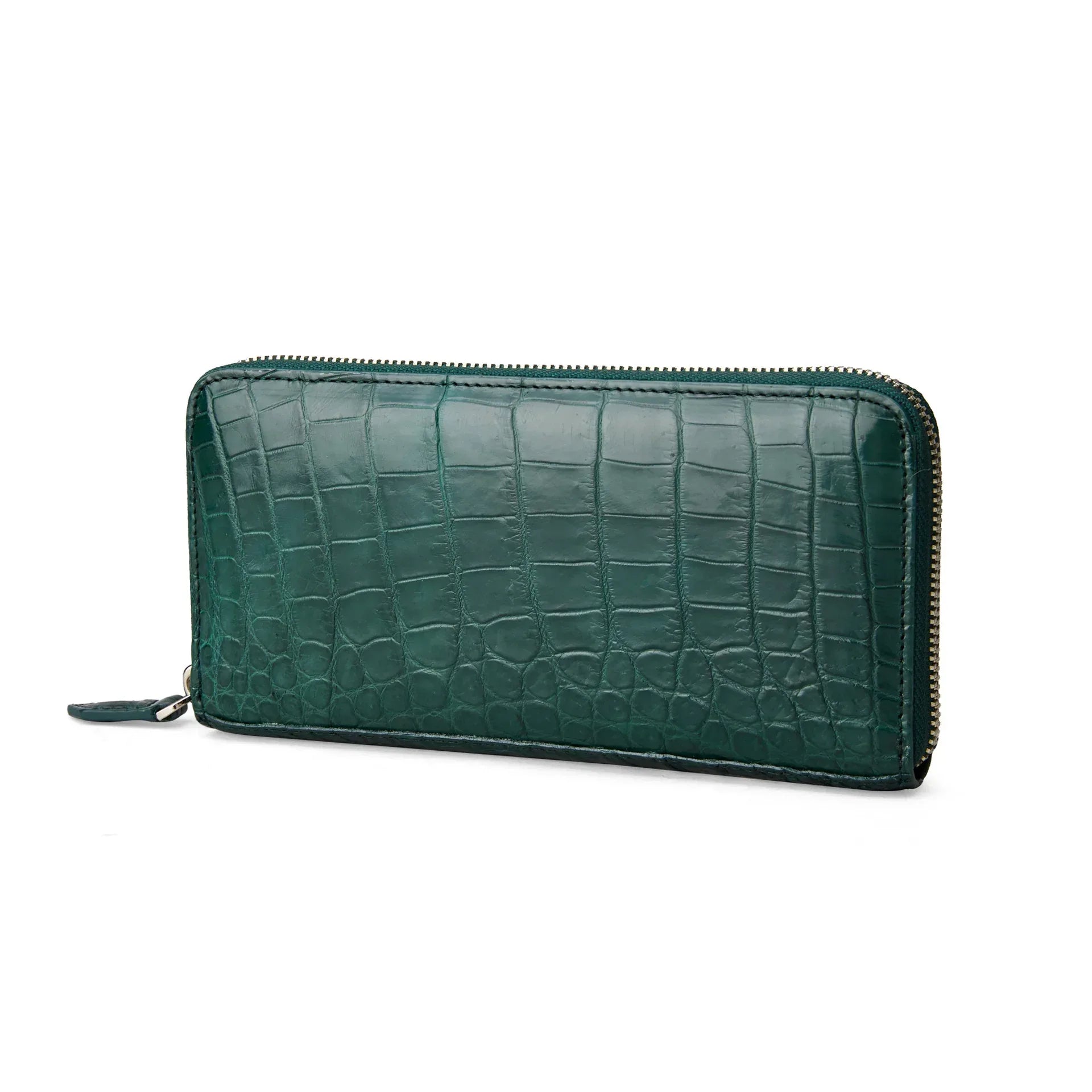 Women's Crocodile Leather Zip Around Long Wallet