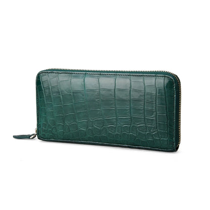 Women's Crocodile Leather Zip Around Long Wallet