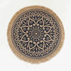 Vintage Round Placemats with Fringe and Mandala Pattern 5