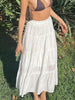 Boho Long Skirt with Ruffle Hem and Frill Trim
