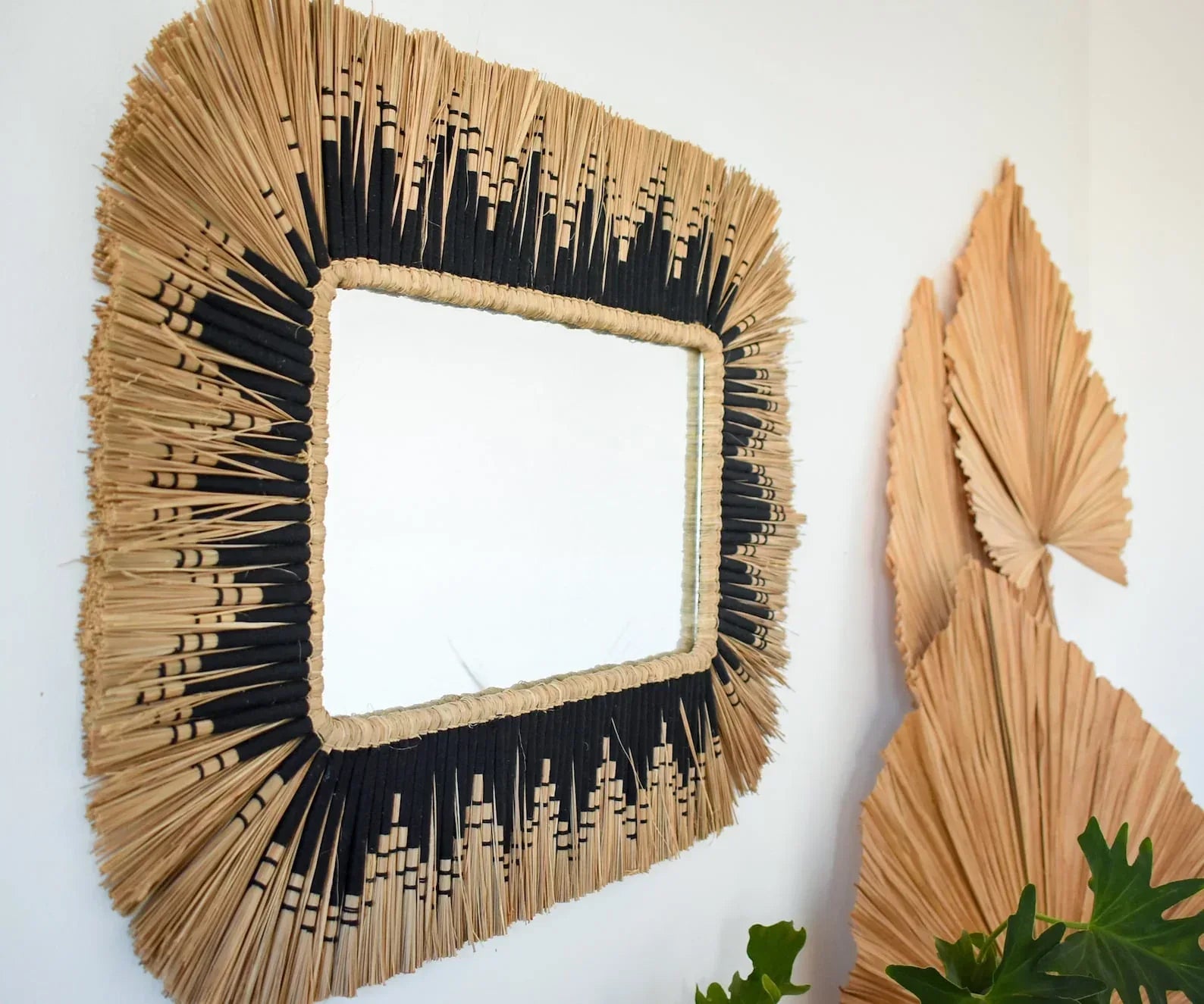 Accent Wall Boho Wall Statement Mirror With Fringe