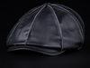 Leather Gatsby cap with brass closure 2 L