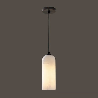 Natural Marble Pendant Light with Brass Ceiling Mount Copper black white veins