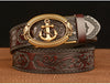 Men Anchor Buckle Genuine Leather Belt