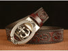 Men Western Anchor Buckle Leather Belt