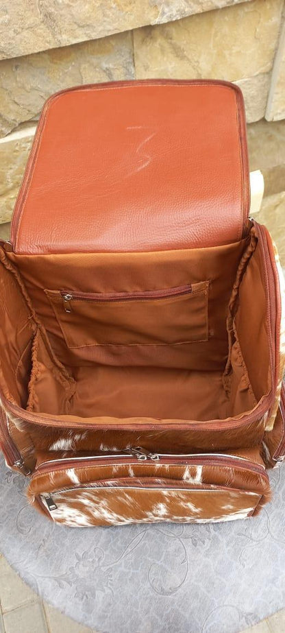 Speckled Cowhide Backpack Purse Leather Bag
