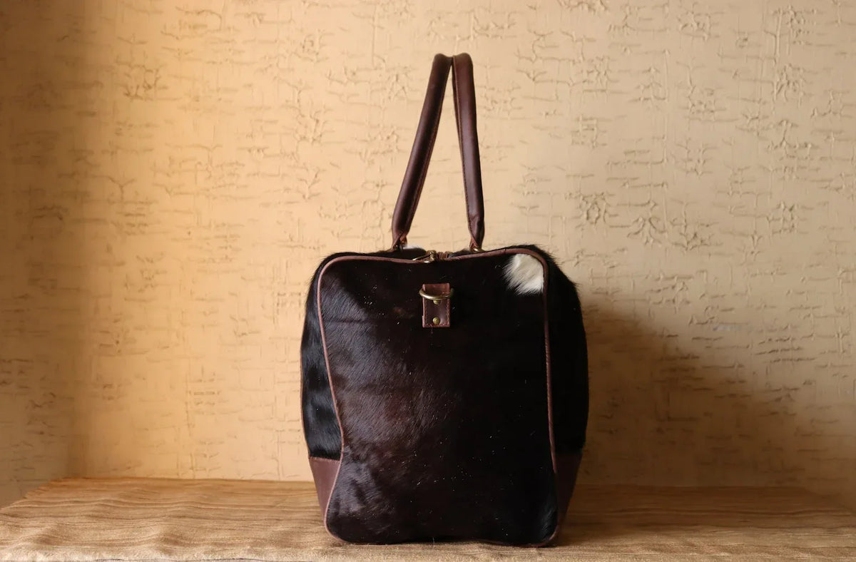 Hair On Cowhide Duffle Bag for Overnight Travel