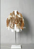 cowhide jacket brown white fur hair on hide women