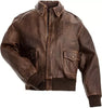 Men's Real Leather Aviator Jacket in Distressed Brown