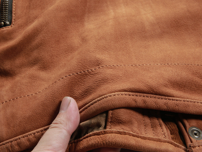 Retro cowhide genuine leather vest for men