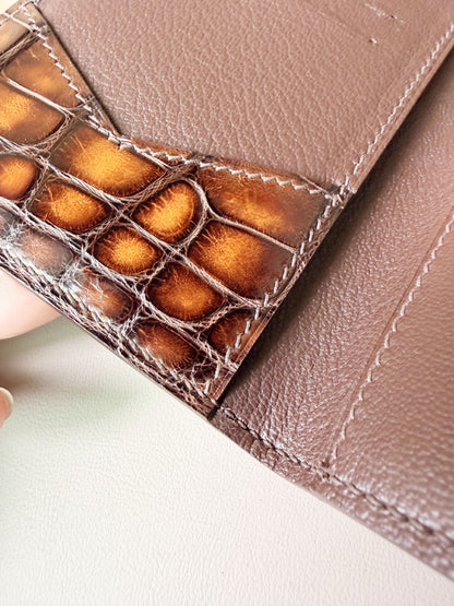 Genuine Crocodile Leather Passport Holder for Men