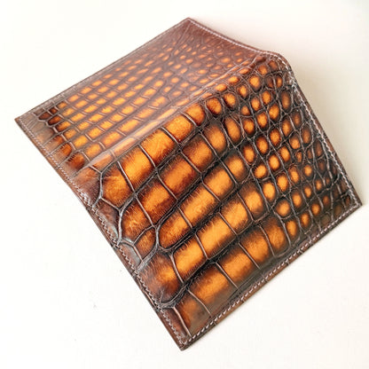 Genuine Crocodile Leather Passport Holder for Men