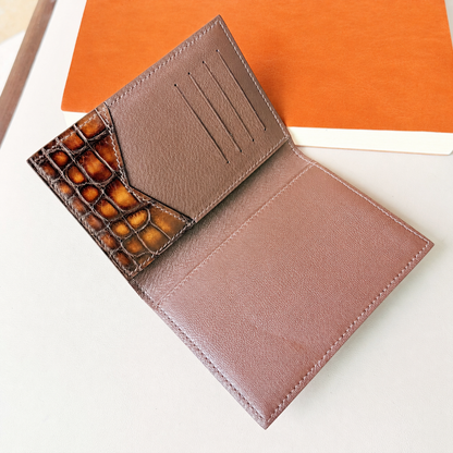 Genuine Crocodile Leather Passport Holder for Men