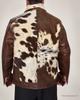 Cowhide Jacket With Brown Leather Sleeves and Hair On Hide