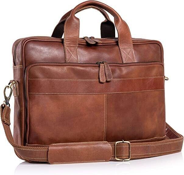 Leather briefcases Laptop Messenger Bags