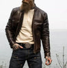 brown sheepskin leather jacket mens real aviator