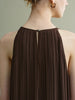 Pleated chiffon halter maxi summer dress
