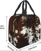 Genuine Cowhide Lunch Box With Black Carry Handles