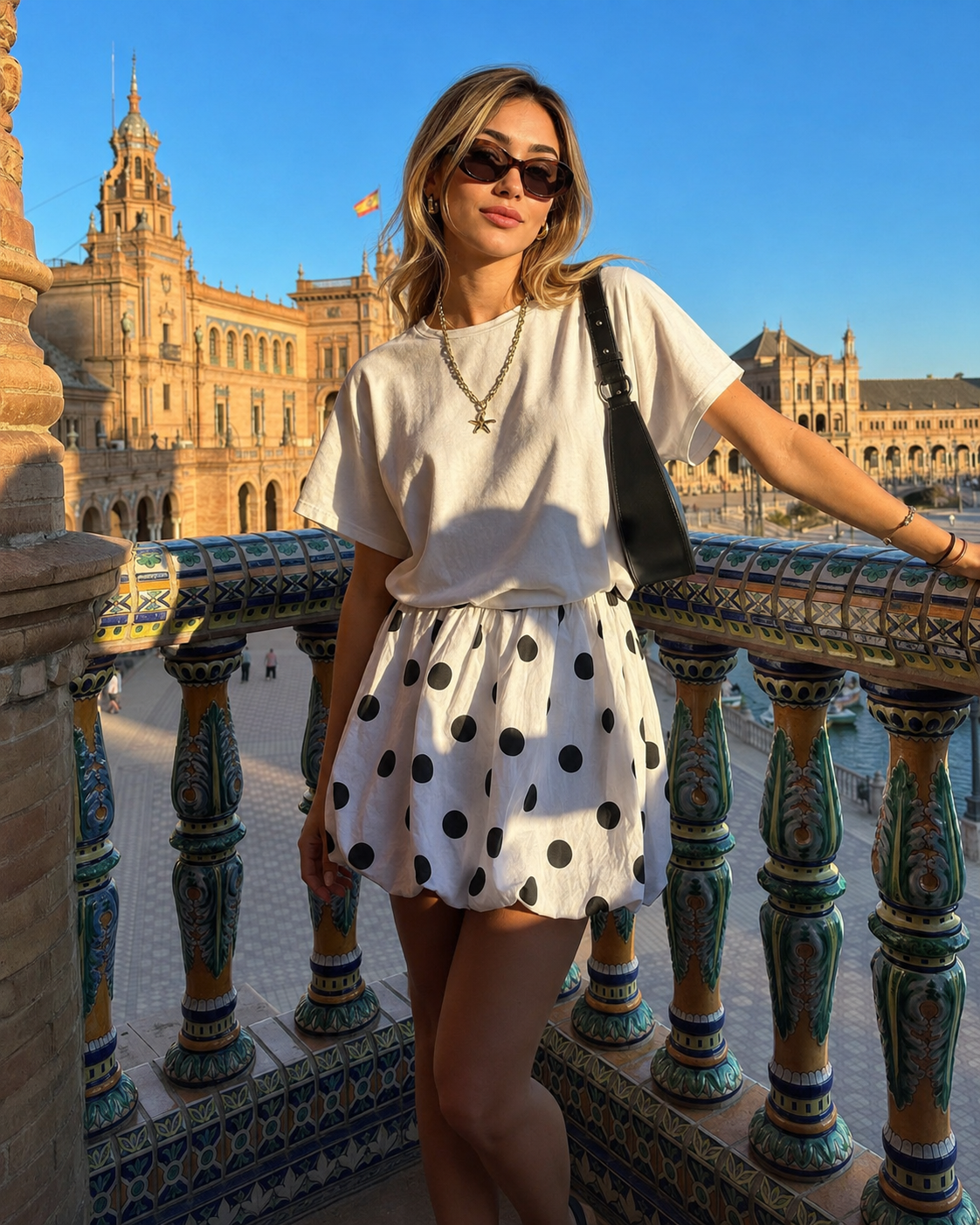 Women’s Polka Dot Bubble Mini Skirt