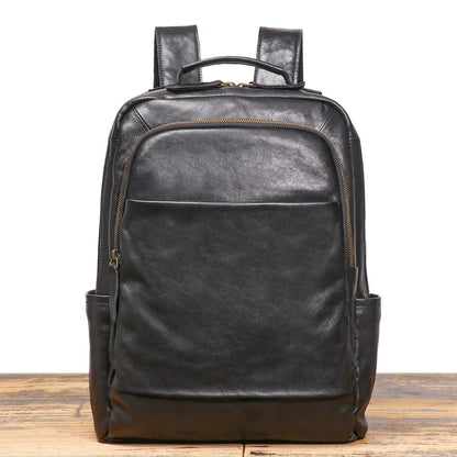 Men’s Leather Backpack with Trolley Sleeve