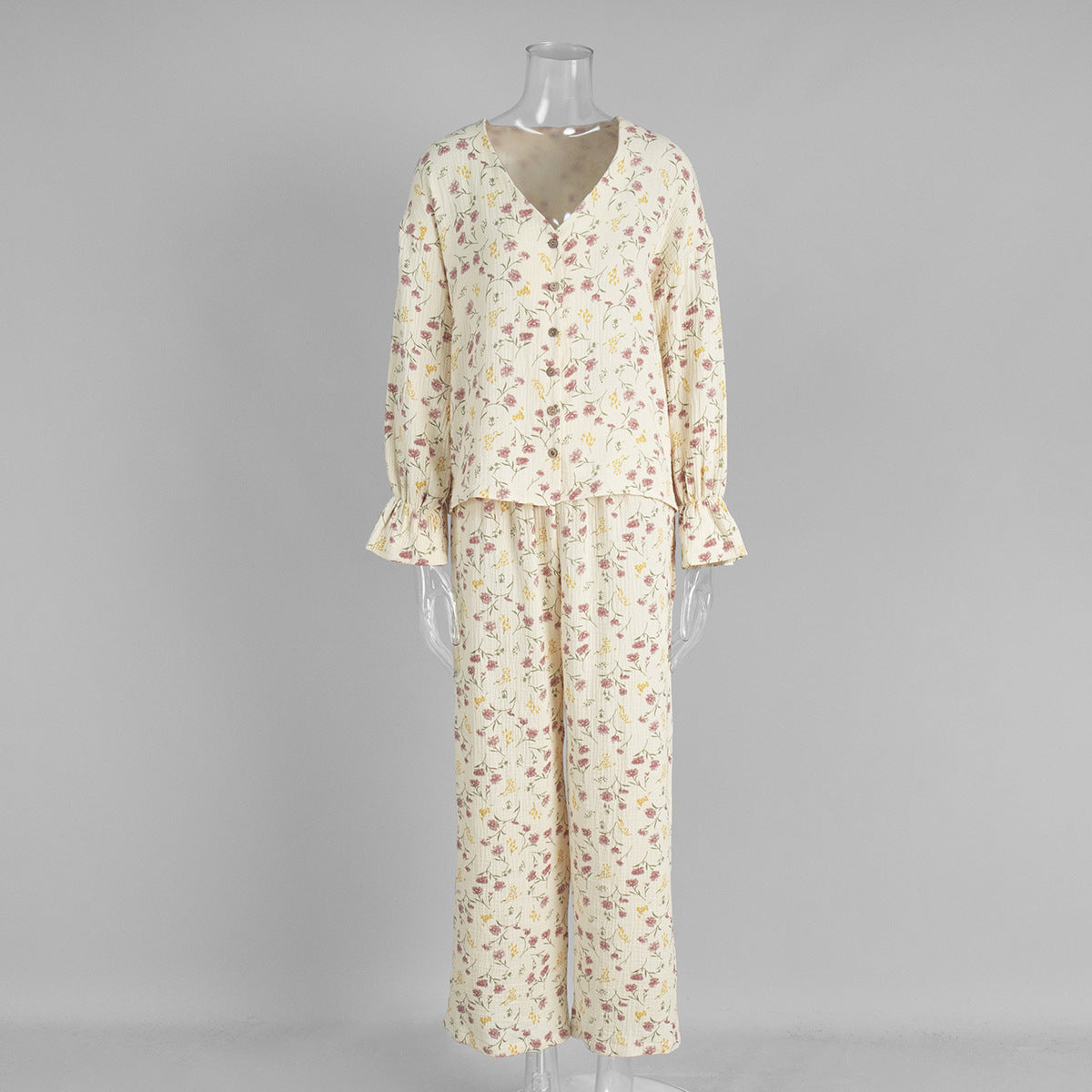 Floral cotton lounge pajama set women