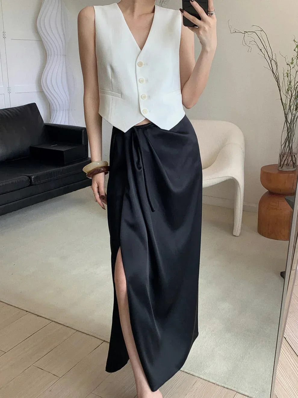 Women Casual Fitted Vest Top V Neck Sleeveless Office Waistcoat