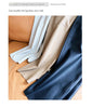 Women Italian Leather Carrot Pants Cropped Straight Leg Elastic Waist