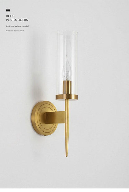 Modern Glass Shade Copper Wall Light Wall-Mounted Sconce