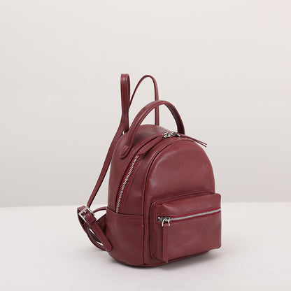 Mini Women Leather Backpack Full-Grain Small Backpack Purse
