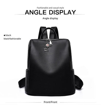 Women’s Black Leather Backpack Bag