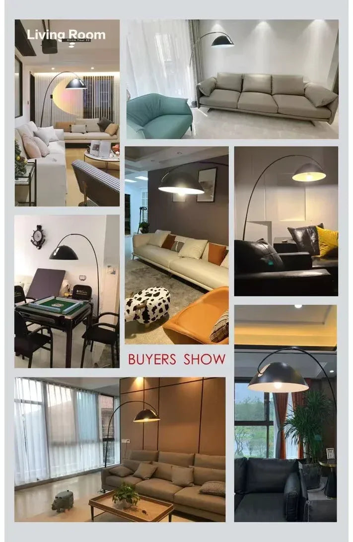 Modern curved arc floor lamp for living rooms